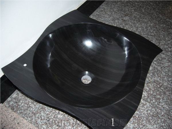 Black Wooden Marble Sink, Marble Basin