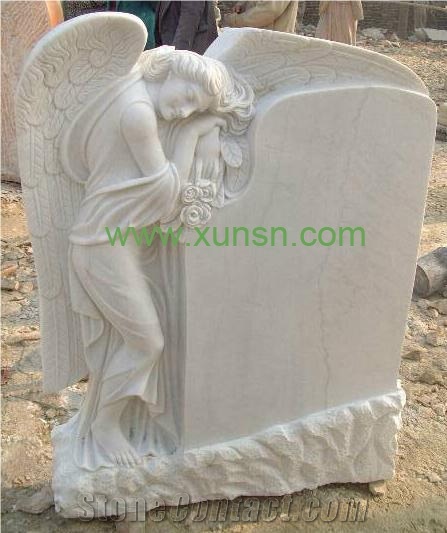 White Marble Angel Monument