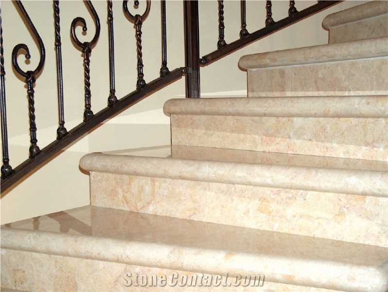 Hebron Pink Limestone Stairs and Steps