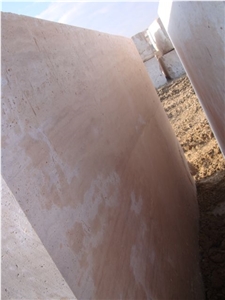 Beige Travertine Vein Cut Block