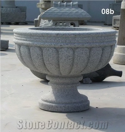 Grey Granite Flowerpot 05