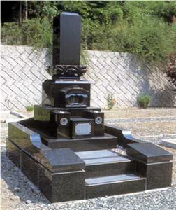 Japanese Style Monument,Black Granite Monument