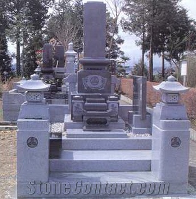 Japanese Style Monument,Grey Granite Monument