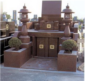 Japanese Style Monument, Red Granite Monument