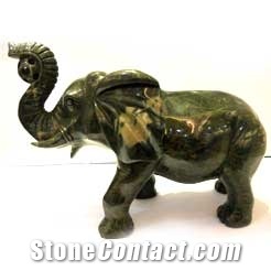 Jade Stone Ru Yi Elephant Sculpture
