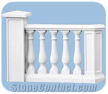 White Marble Compact Balustrade