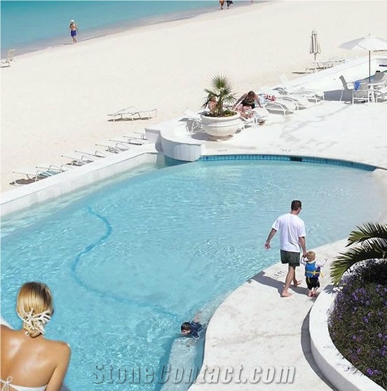 Dominican Classic Coral Stone Pool Coping, Dominican White Coral Stone Pool Deck Pavers