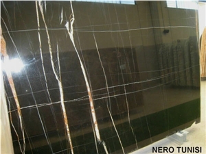 Nero Tunisi Marble- African Gold Marble Slabs, Tunisia Black Marble