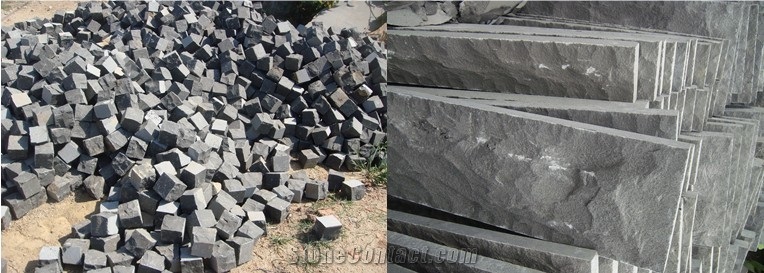 Jumbo Black Basalt Cobble Stone