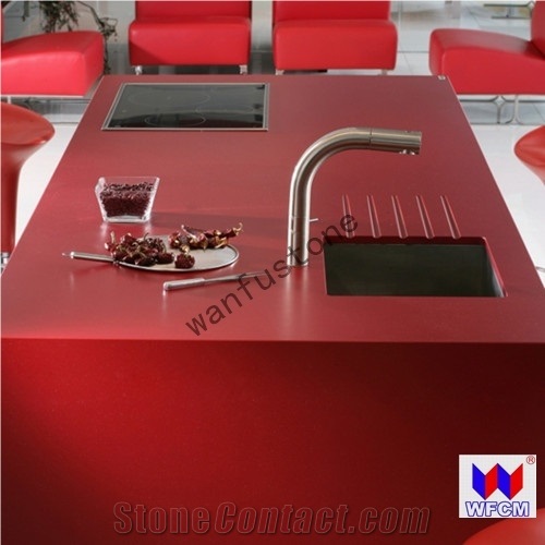 Red Quartz Corian Countertops From China Stonecontact Com