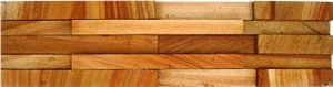 Teak Wood Sandstone Wall Panel