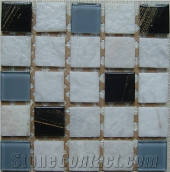 Marble Mosaic Tile & Glass Mosaic Tile, Glass , Marble Glass Mosaic