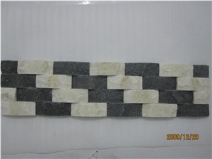 White/black Quartz Cultured Stone, Black Quartzite Cultured Stone