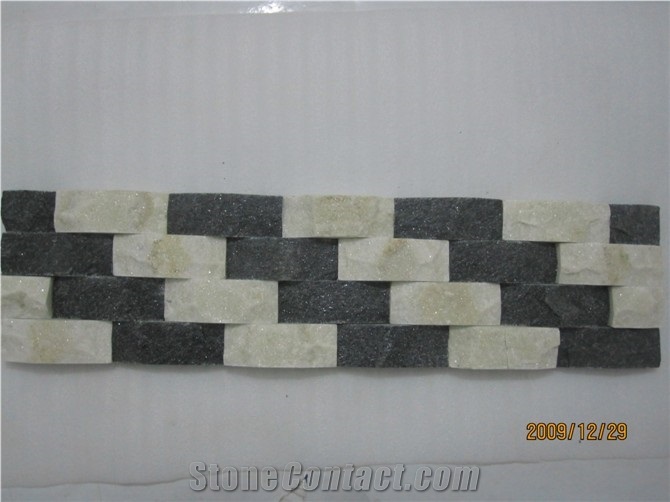 White/black Quartz Cultured Stone, Black Quartzite Cultured Stone