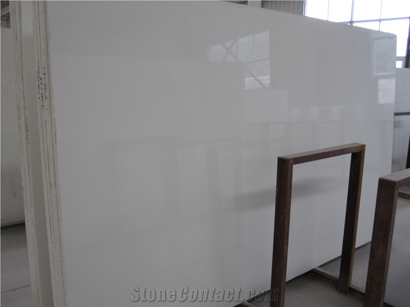 Chinese Synthetic Pure White Crystallized Glass Stone Tiles & Slabs