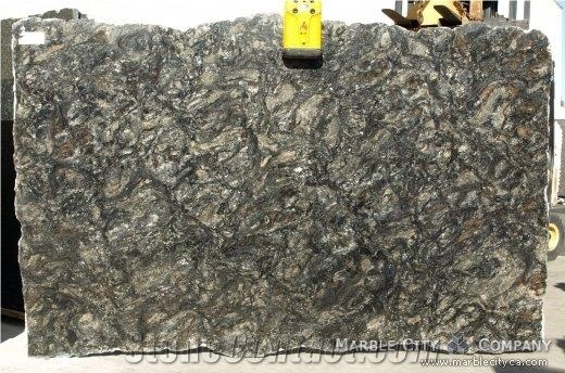 Metallic Granite Slab, Brazil Black Granite