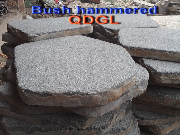 Grey Basalt Bush Hammered Flagstone from Viet Nam