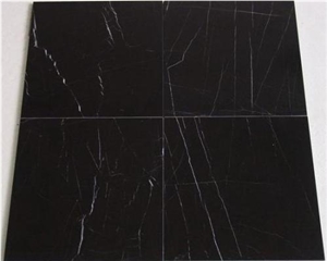 Nero Marquina Marble Tile, Spain Black Marble