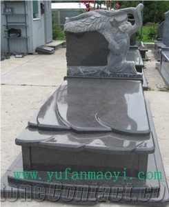 European Style Tombstone, Shanxi Black Granite Tombstone
