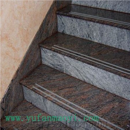 Step, Stair Case,raiser, Stone Steps, Multicolor Red Granite Stairs