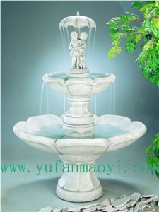 Water Fountain, White Marble Fountain
