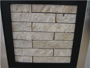 Split Face Coral Stone Mosaic, Dominican White Coral Stone Split Wall Mosaic