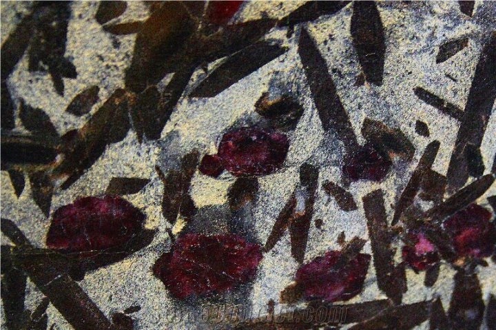 Ruby Meteorus Granite Slabs & Tiles, Brazil Red Granite