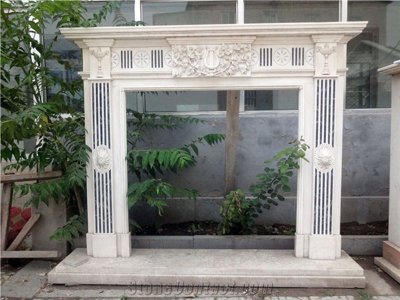 White Marble Fireplace (IN STOCK)