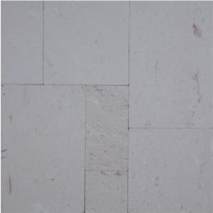 Lycian White Marble Tile Tumbled French Pattern