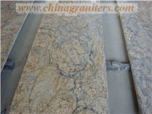 Giallo Diamond Flower Yellow Granite Kitchen Countertops