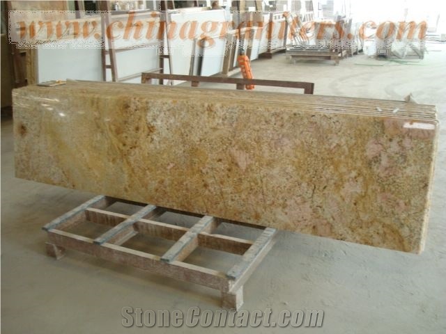 Imperial Gold Granite Prefabricated Countertop, Imperial Gold Yellow Granite Countertop