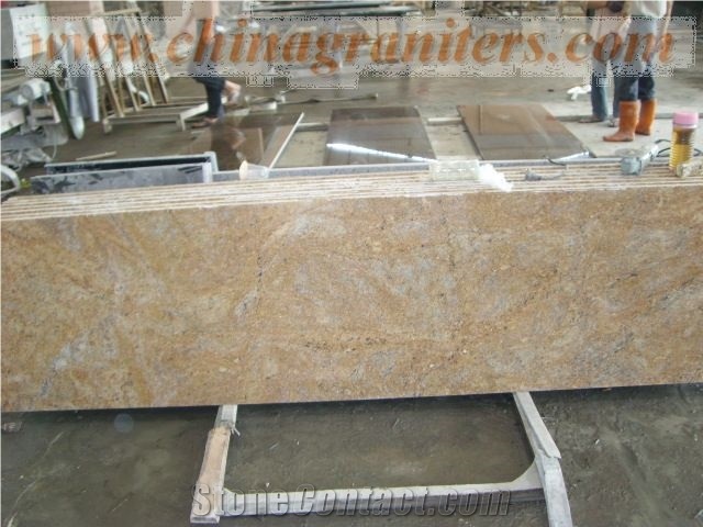 Kashmir Gold, Granite Prefabricated Countertop, Kashmire Gold Yellow Granite Countertop