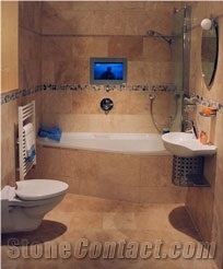 Noce Brown Travertine Bathroom Wall Tile