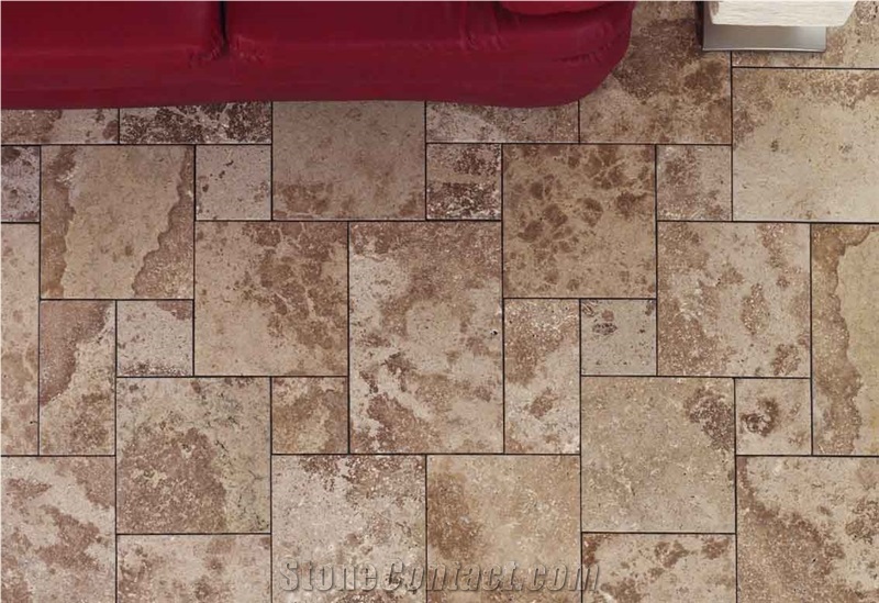 Terra Brown Travertine Floor Pattern