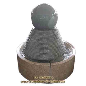 Floating Sphere Fountains, Grey Granite Fountains