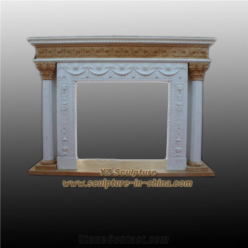 Mixed Color Marble Fireplaces