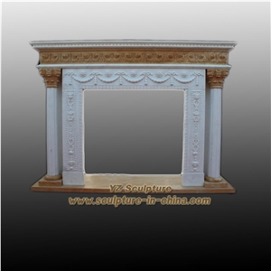 Mixed Color Marble Fireplaces