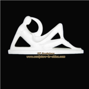 White Marble Abstract Sculpture