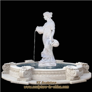 White Marble Sculptured Fountain