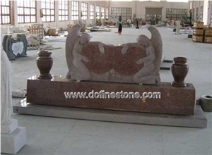 Indian Red Granite Double Angle Monument