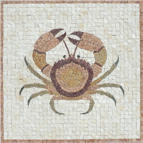 Marble Mosaic Picture Crab