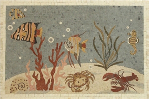 Stone Mosaic Picture,Art Work Aquarium Tableau