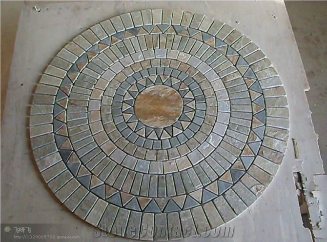 China Rustic Slate Floor Mosaic Medallion