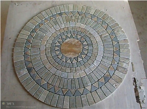 China Rustic Slate Floor Mosaic Medallion