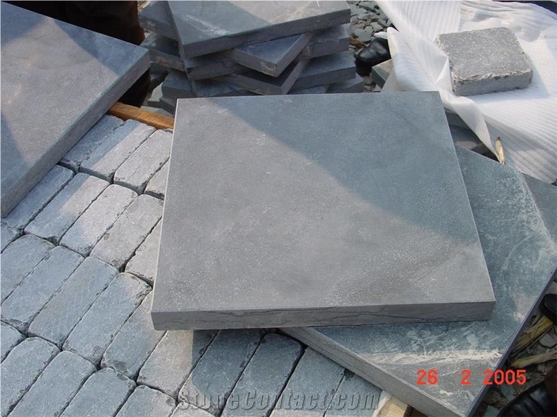 Flamed Grey Blue Limestone Tile
