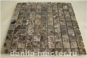 Dark Emperador Marble Mosaic,Spain Brown Marble