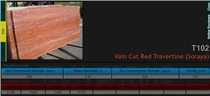 Vein Cut Red Travertine,Red Soraya Travertine Slab