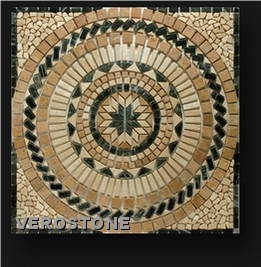 Tumbled Travertine,Marble Mosaic Medallion