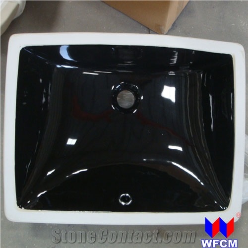 Black Rectangular Ceramic Sink