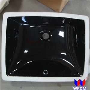 Black Rectangular Ceramic Sink
